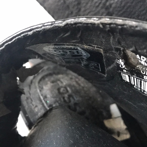 Fossil Peep Toe Leather Slingback Wedge US8 Black - Picture 8 of 8